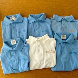 Interlochen Arts Camp Youth Small Polo Shirts-5 light blue, 1 white